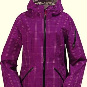 Burton Shield Snowboard Jacket-Womens Purple Plaid